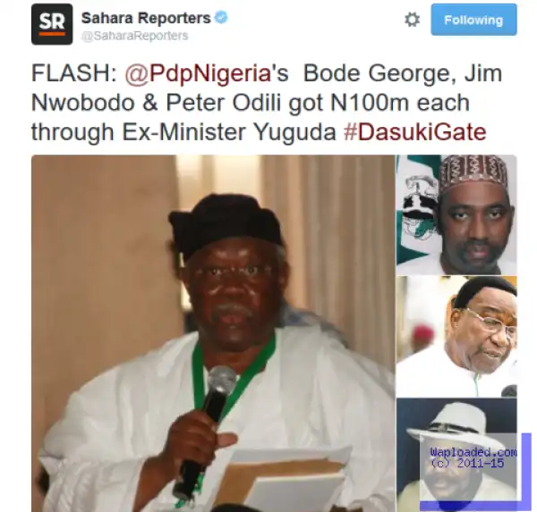 See What Sahara Reporters Tweeted About Dasuki And Co-